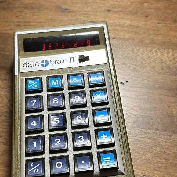 VTG Calfax data brain II calculator yellow/olive color - Picture 10 of 12